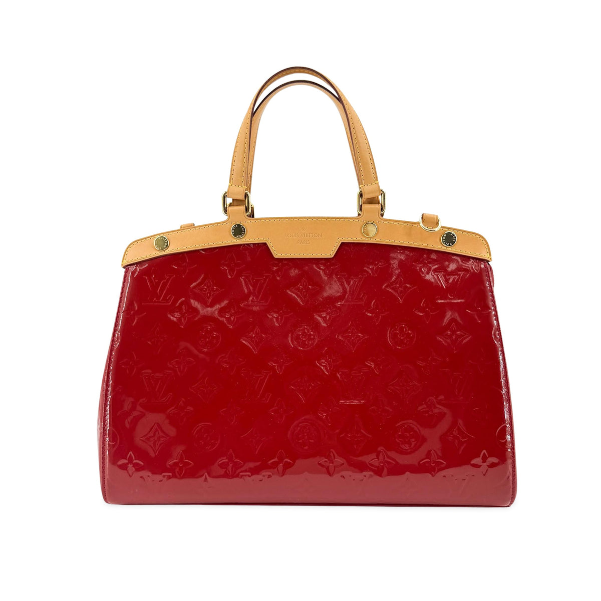 Louis Vuitton Monogram Vernis Brea MM Tote Bag Red