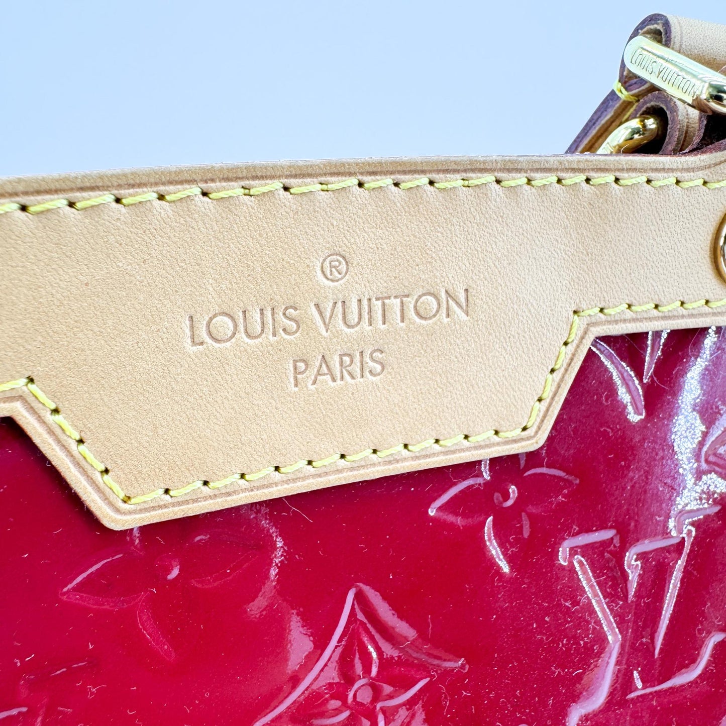 Louis Vuitton Monogram Vernis Brea MM Tote Bag Red