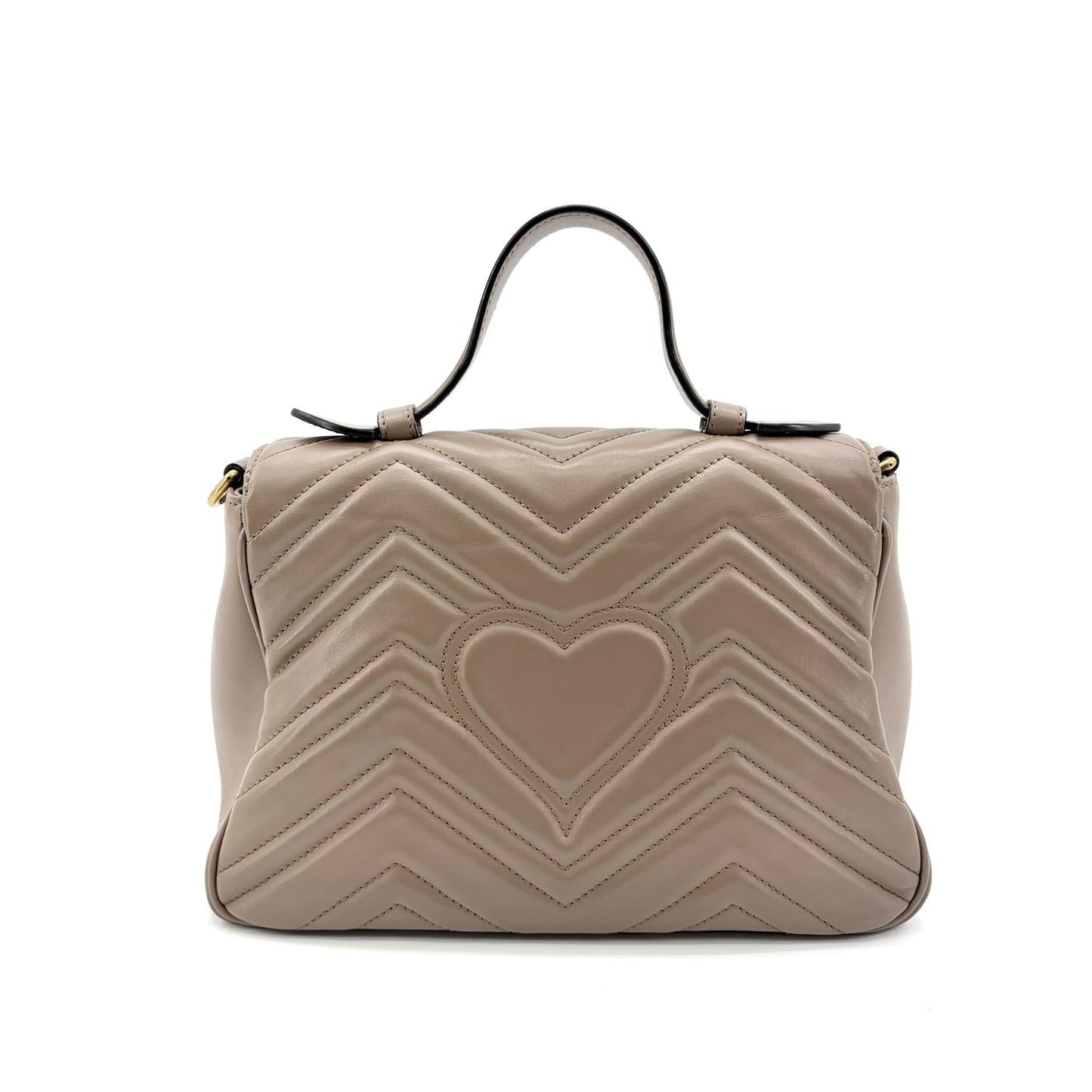 Gucci GG Marmont Small Matelassé Top Handle Bag Taupe
