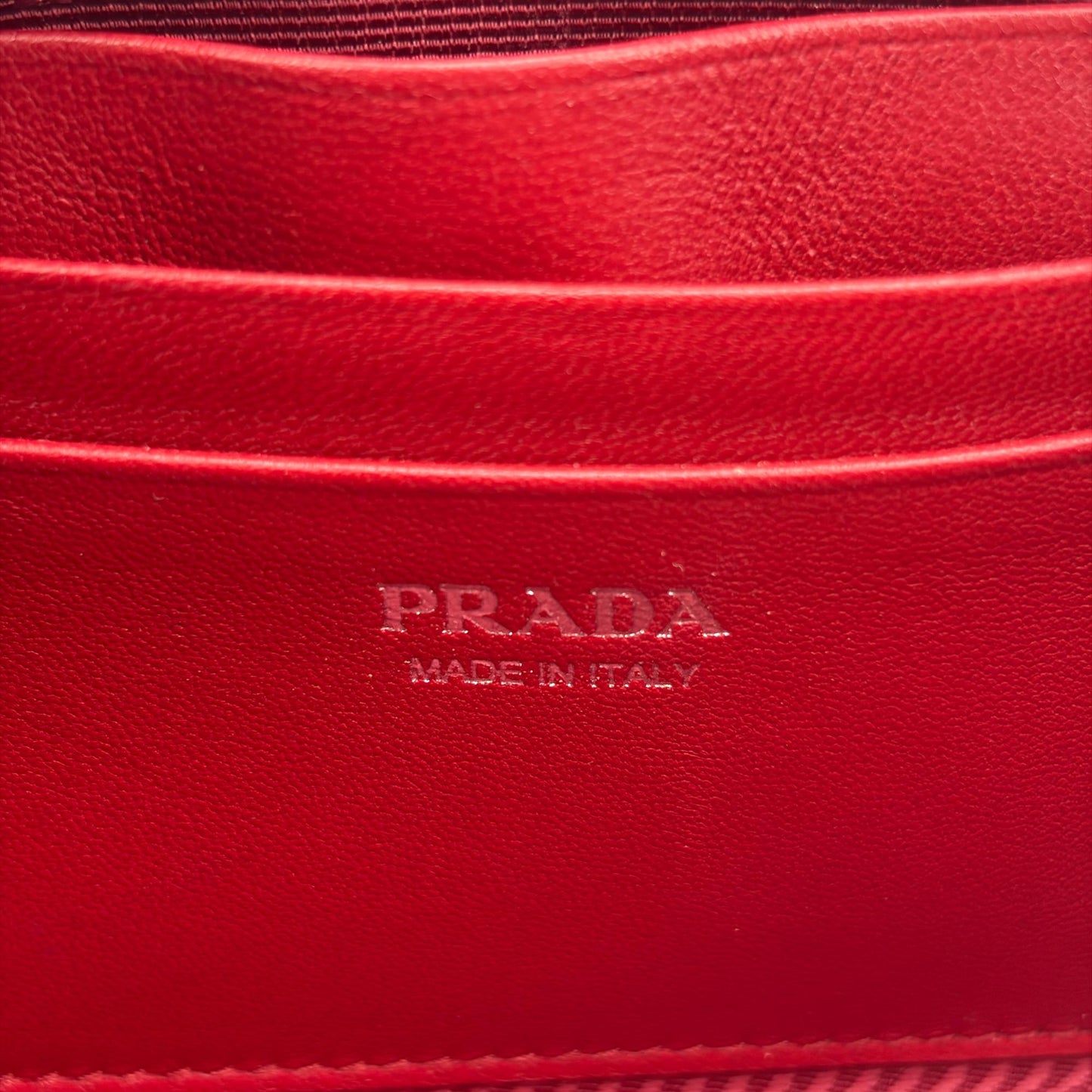 Prada Quilted Napa Leather Pouch Red