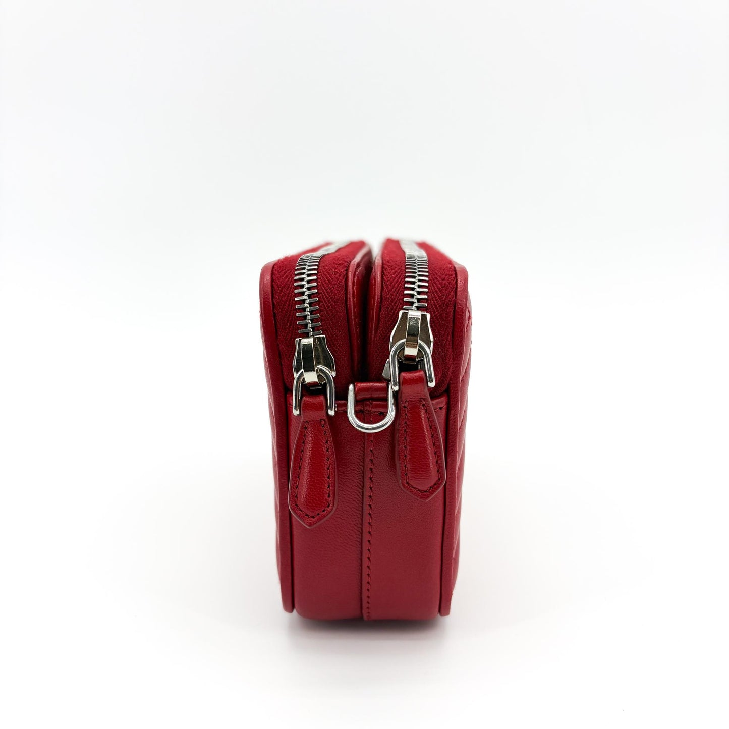 Prada Quilted Napa Leather Pouch Red