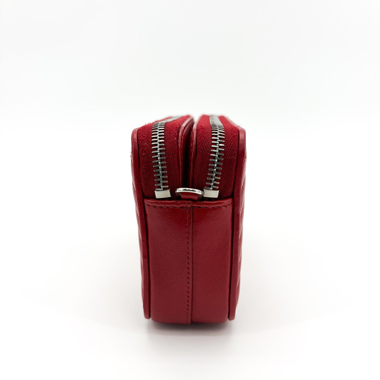 Prada Quilted Napa Leather Pouch Red