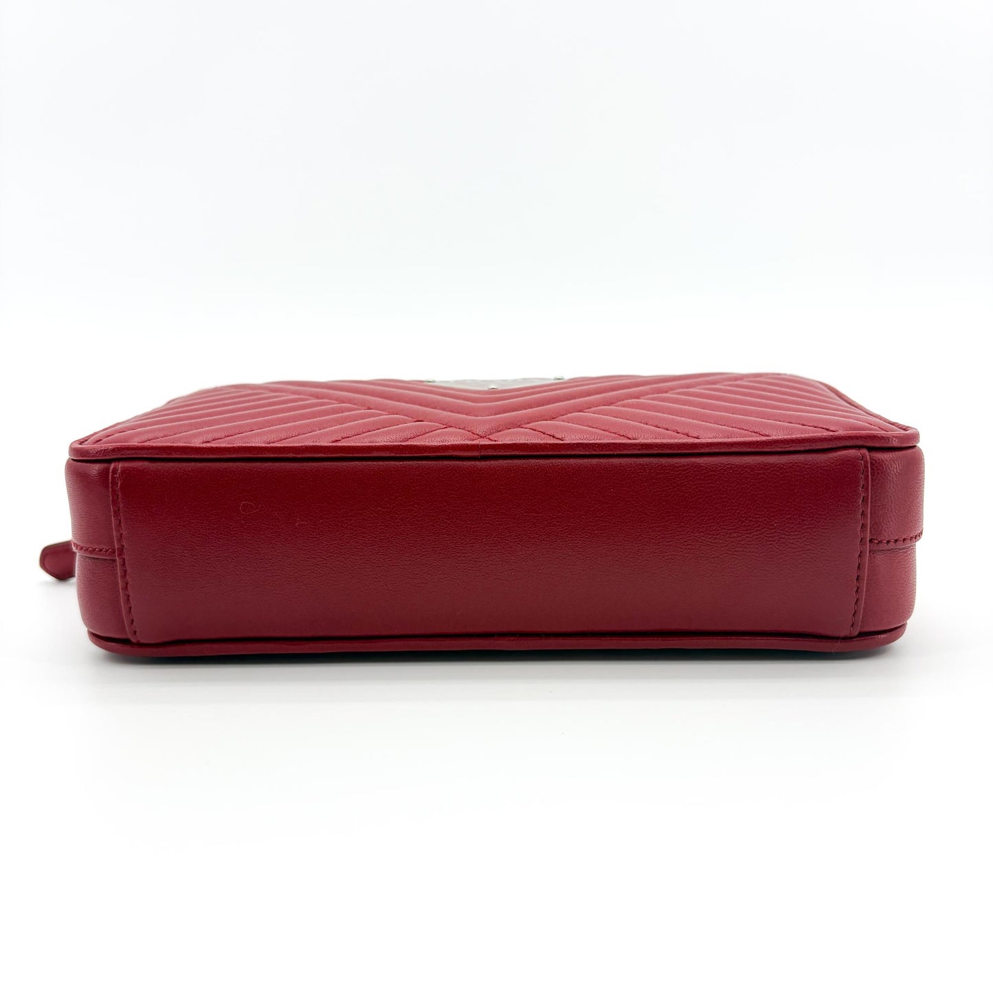 Prada Quilted Napa Leather Pouch Red