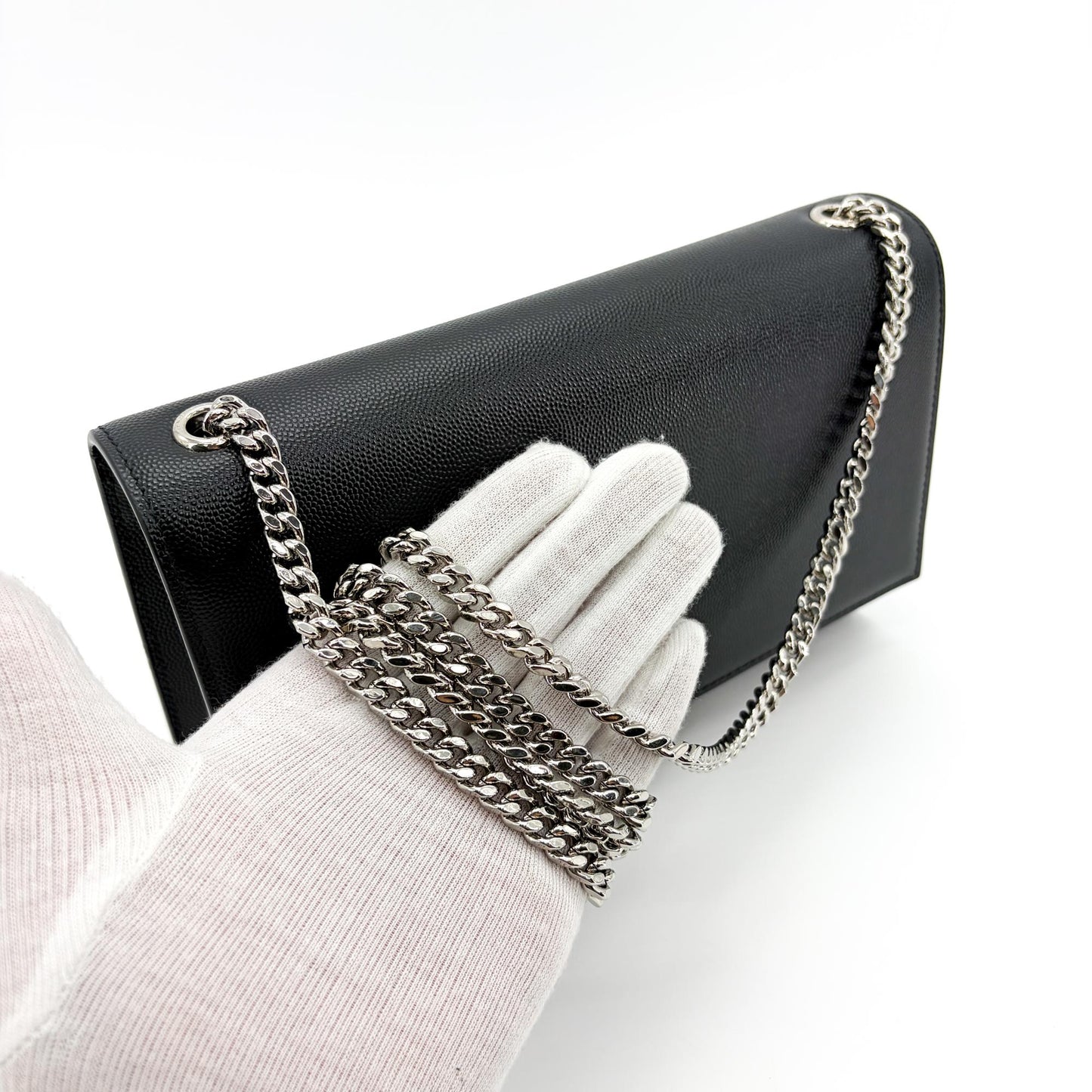Saint Laurent Medium Kate Shoulder Bag Black with Silver Hardware