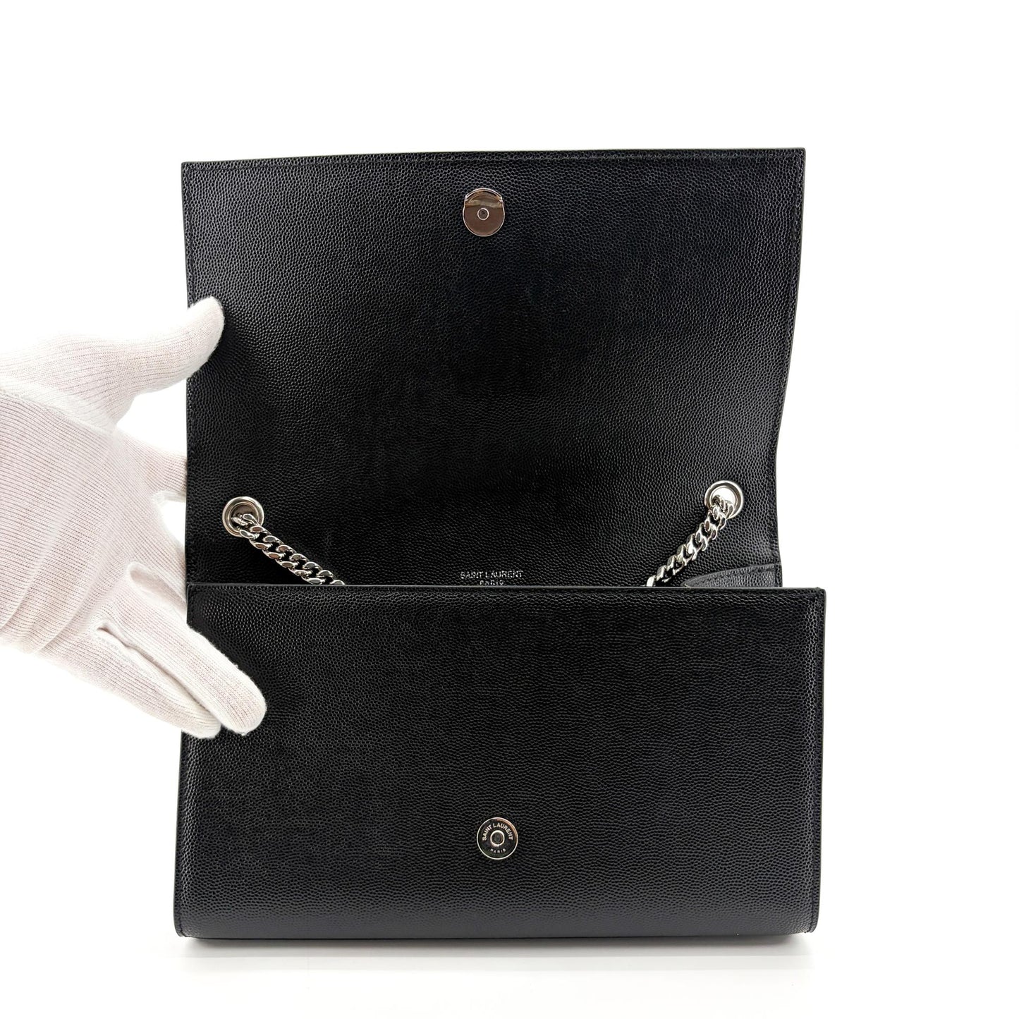 Saint Laurent Medium Kate Shoulder Bag Black with Silver Hardware