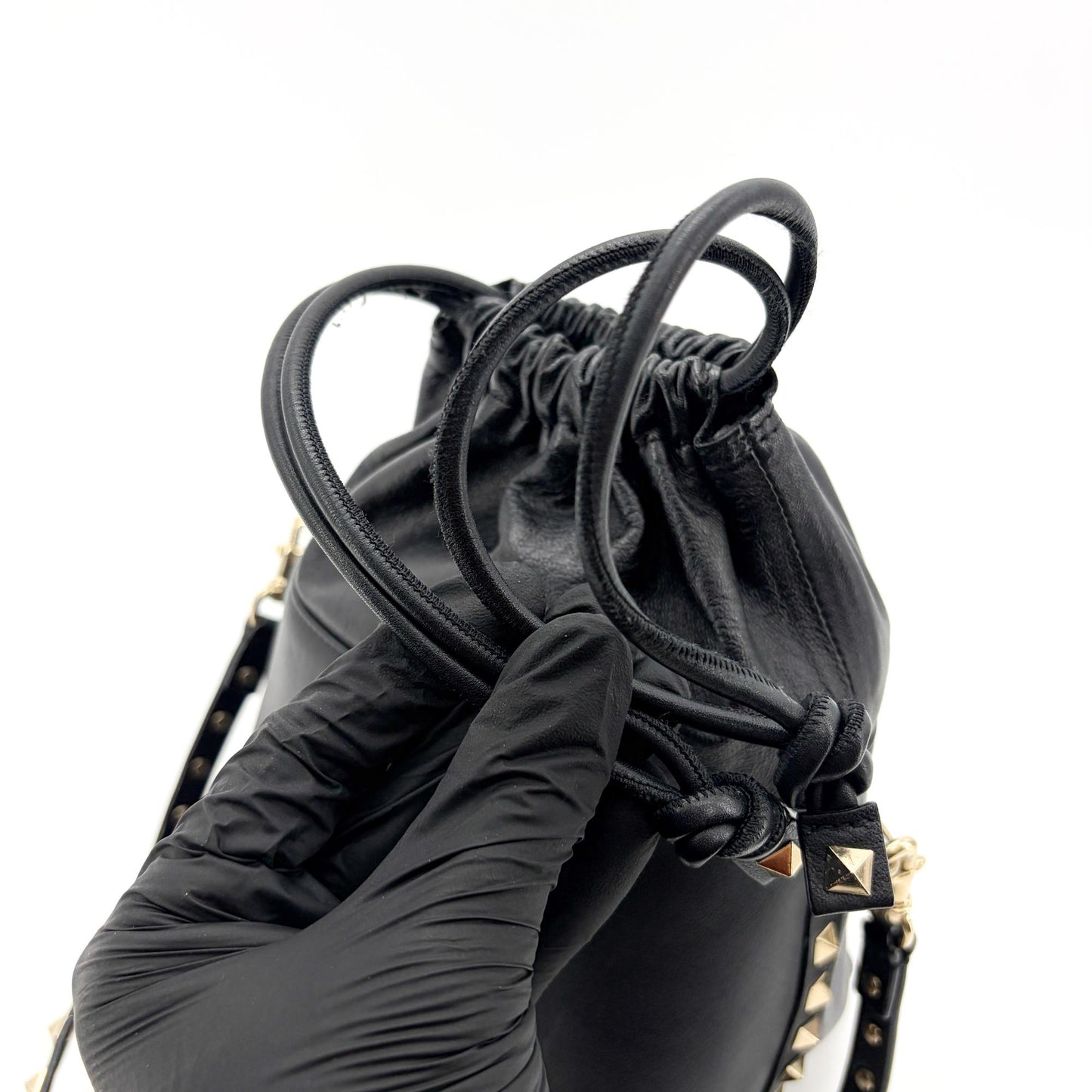 Valentino Garavani Rockstud Small Bucket Bag Black