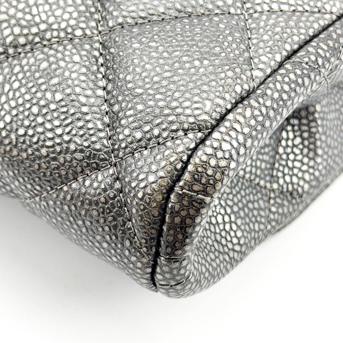 Chanel Classic Medium Flap Bag Caviar Silver Hardware Black