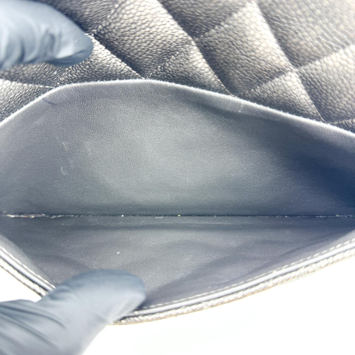 Chanel Classic Medium Flap Bag Caviar Silver Hardware Black