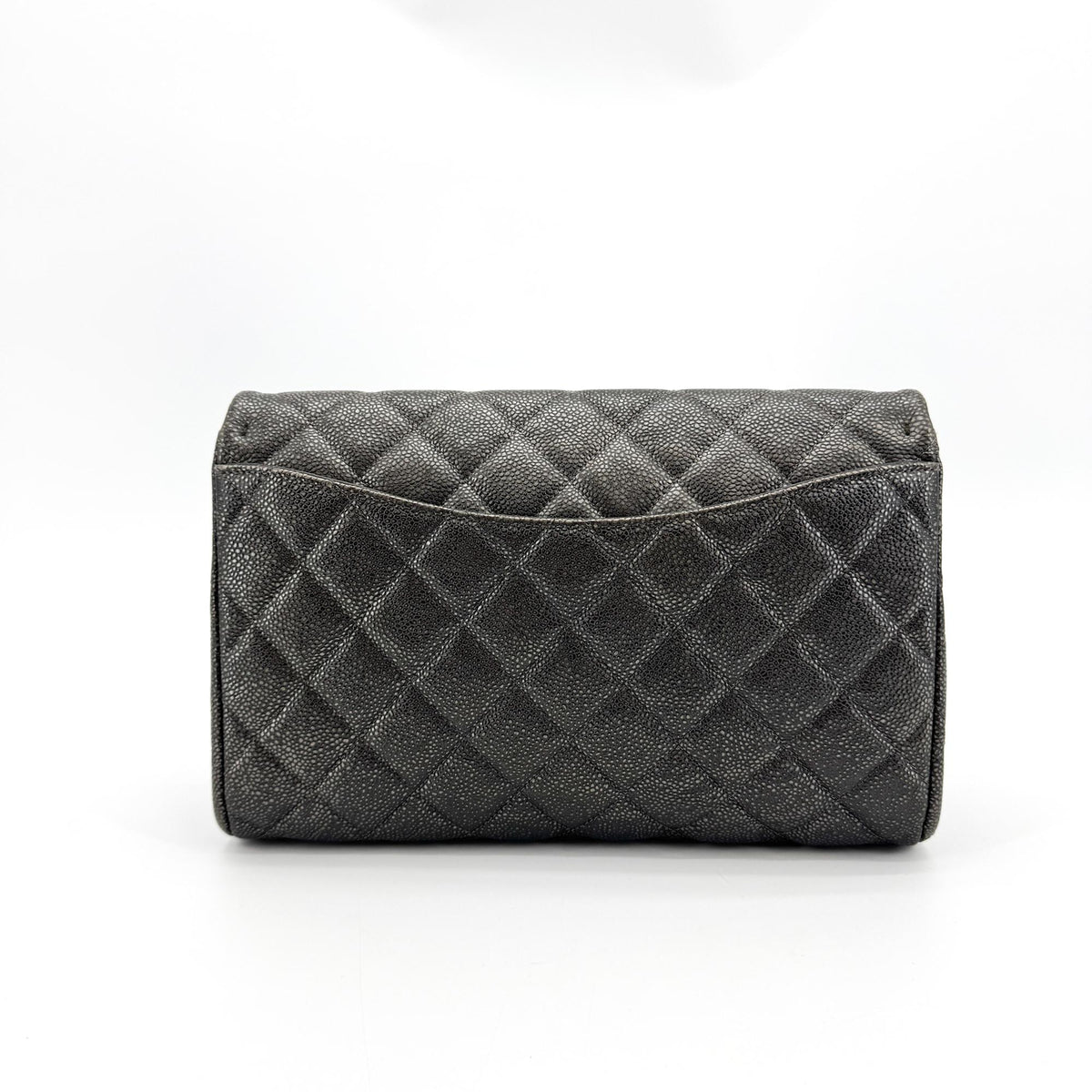 Chanel Classic Medium Flap Bag Caviar Silver Hardware Black