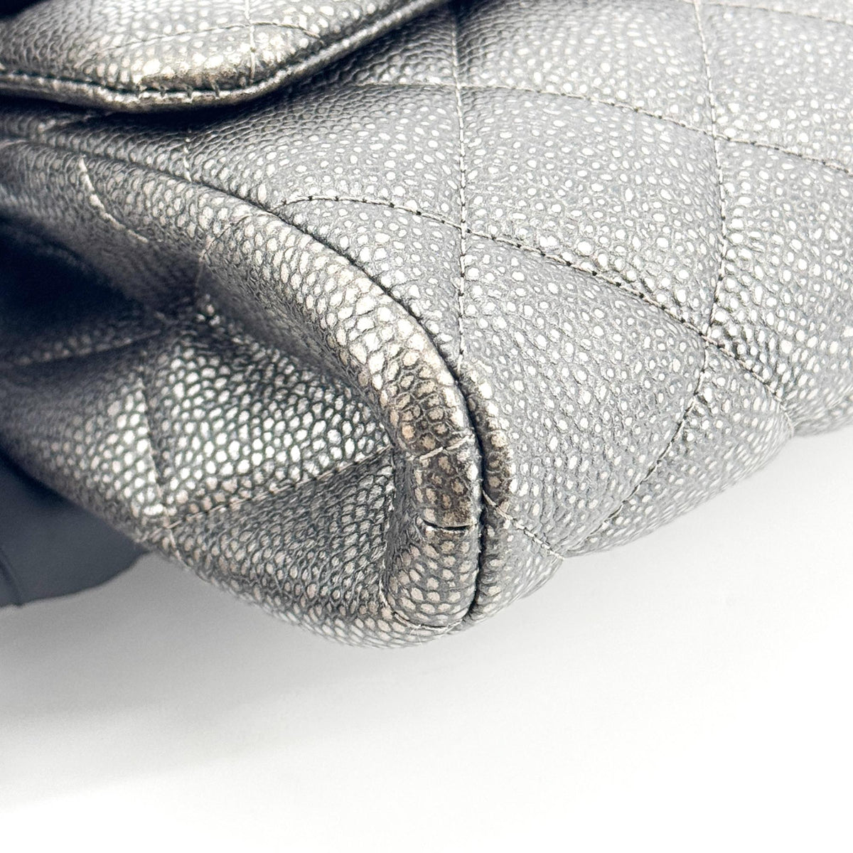 Chanel Classic Medium Flap Bag Caviar Silver Hardware Black