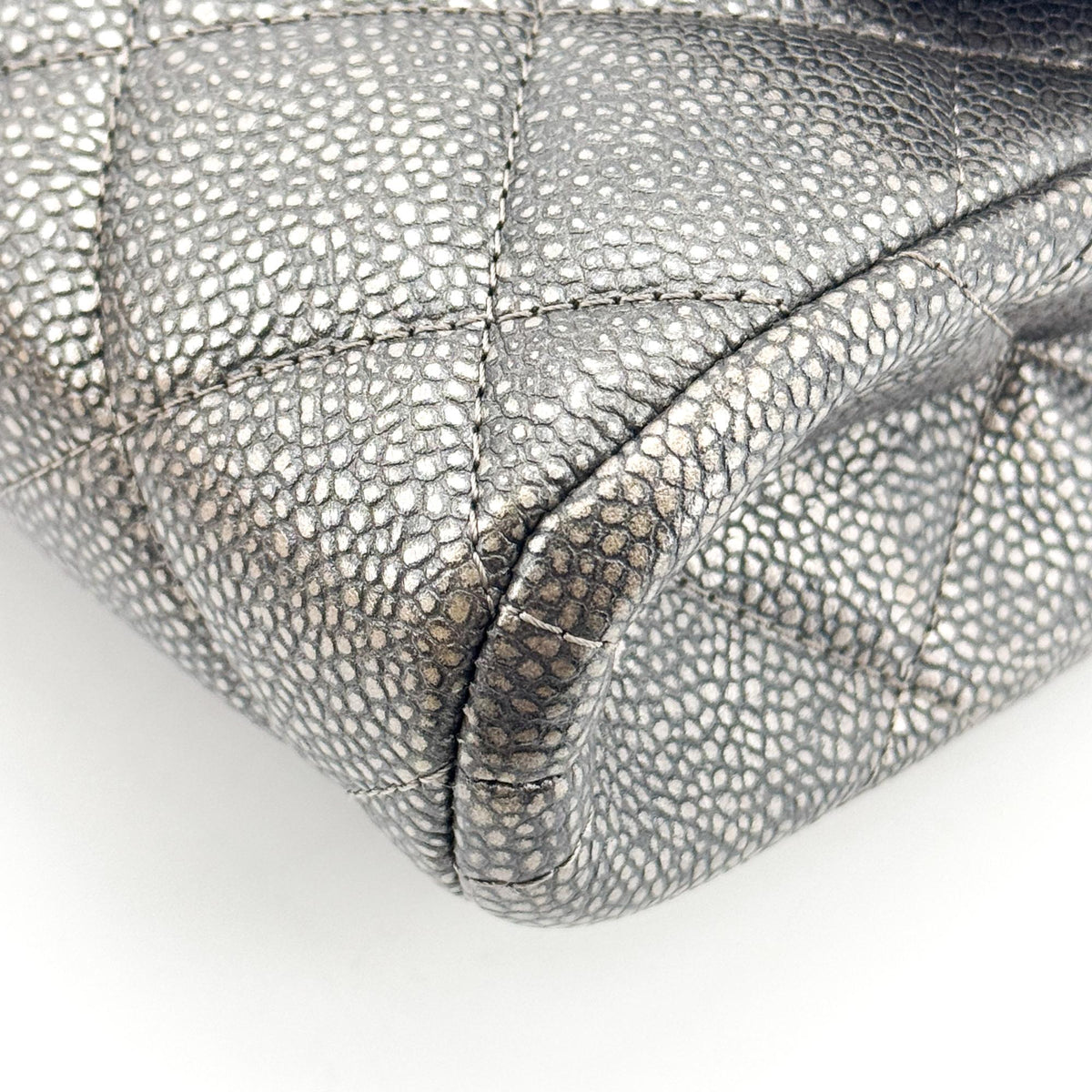 Chanel Classic Medium Flap Bag Caviar Silver Hardware Black