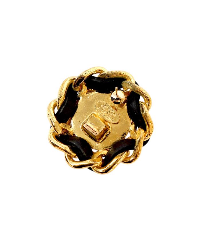 Chanel Round CC Gold Earrings