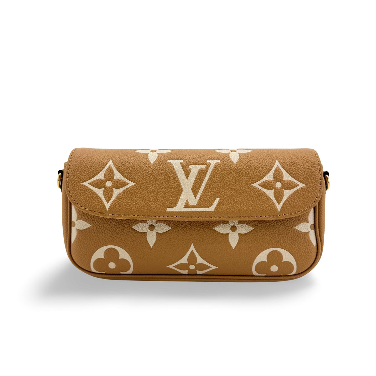 Louis Vuitton Bicolor Monogram Empreinte Wallet-on-Strap Ibi Cognac