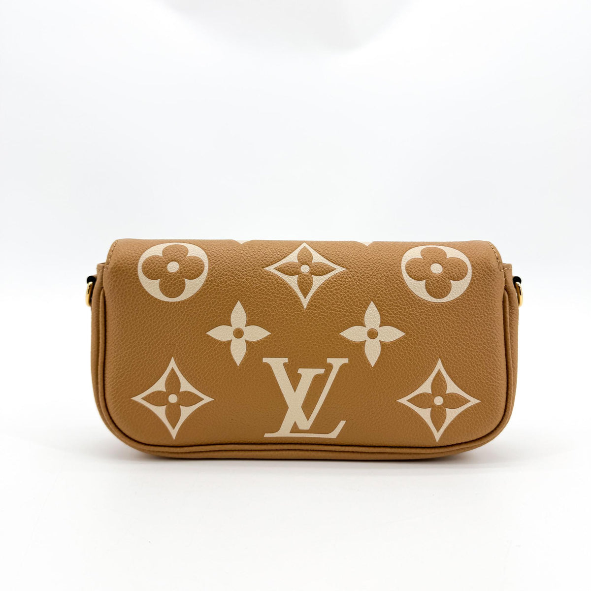 Louis Vuitton Bicolor Monogram Empreinte Wallet-on-Strap Ibi Cognac