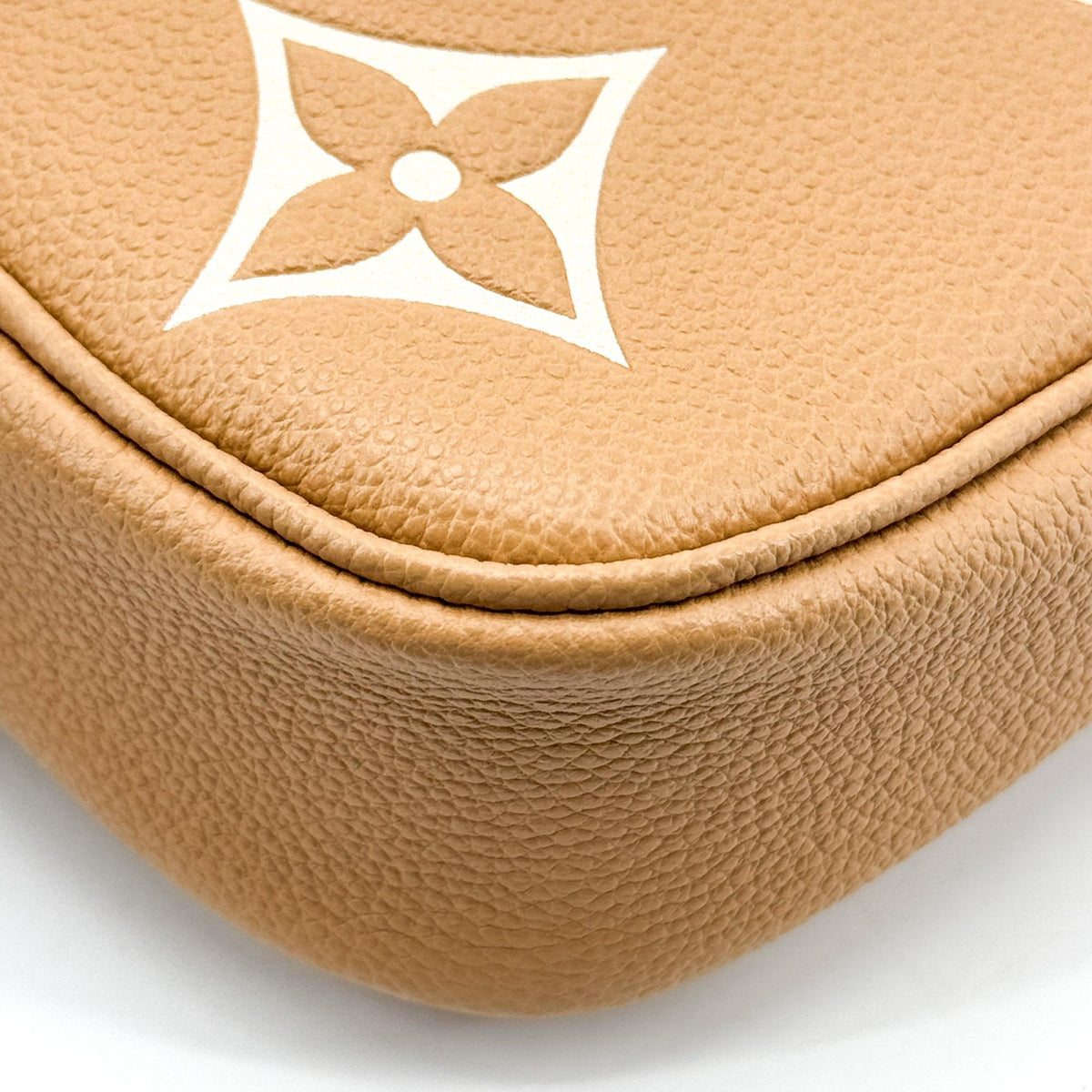 Louis Vuitton Bicolor Monogram Empreinte Wallet-on-Strap Ibi Cognac