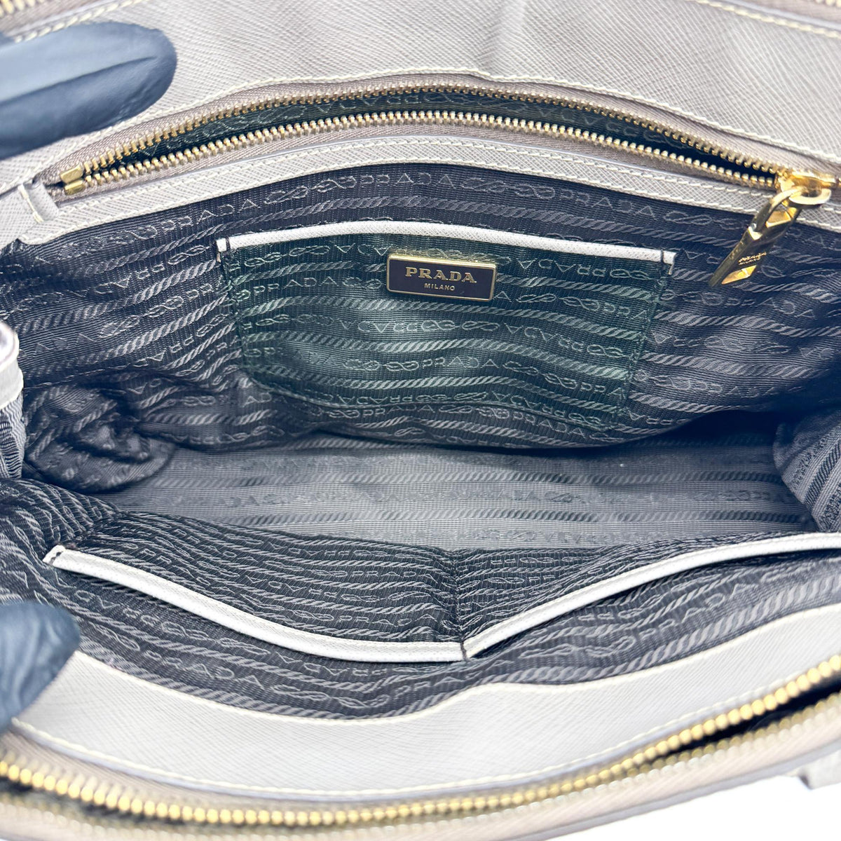 Prada Saffiano Galleria Bag Medium Grey