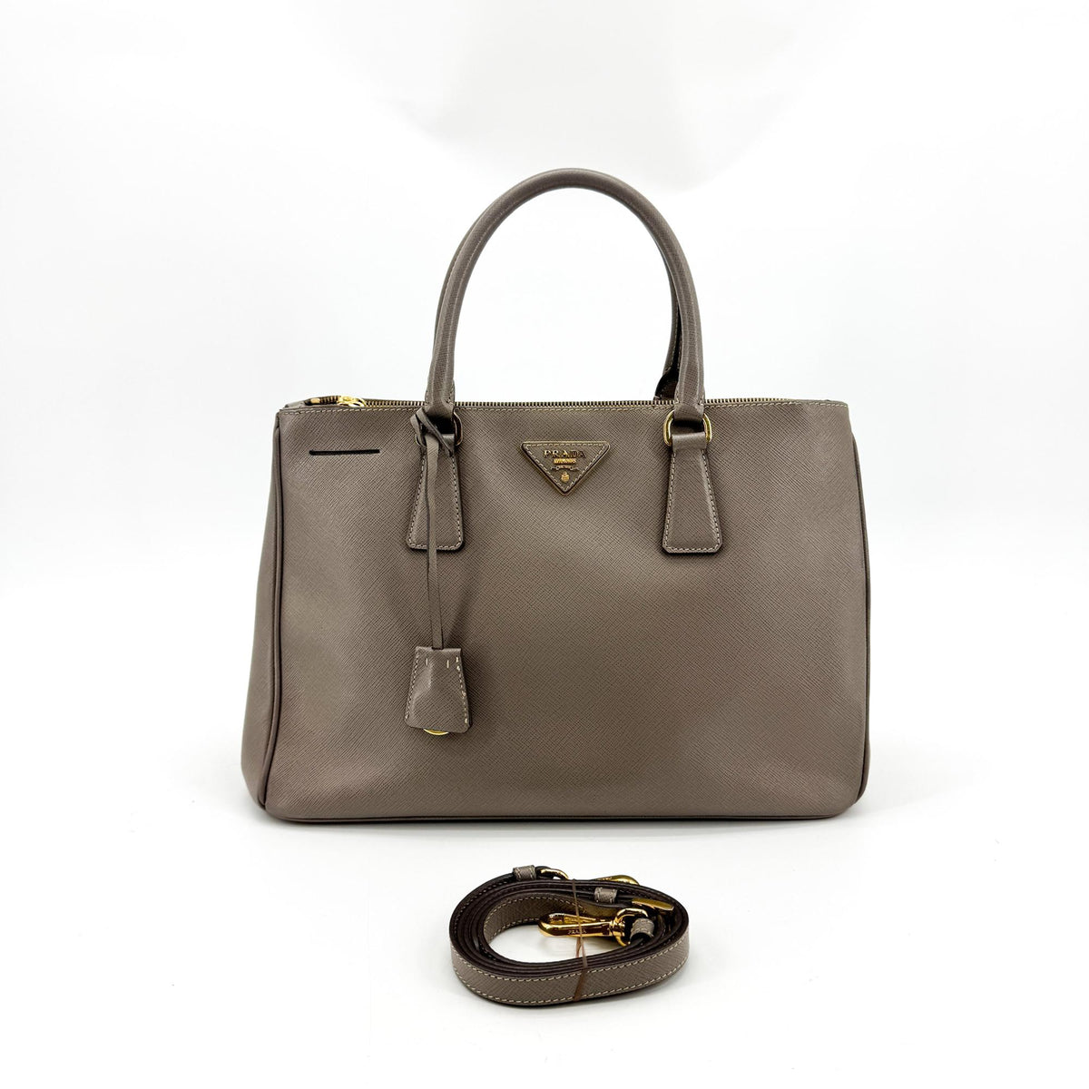 Prada Saffiano Galleria Bag Medium Grey