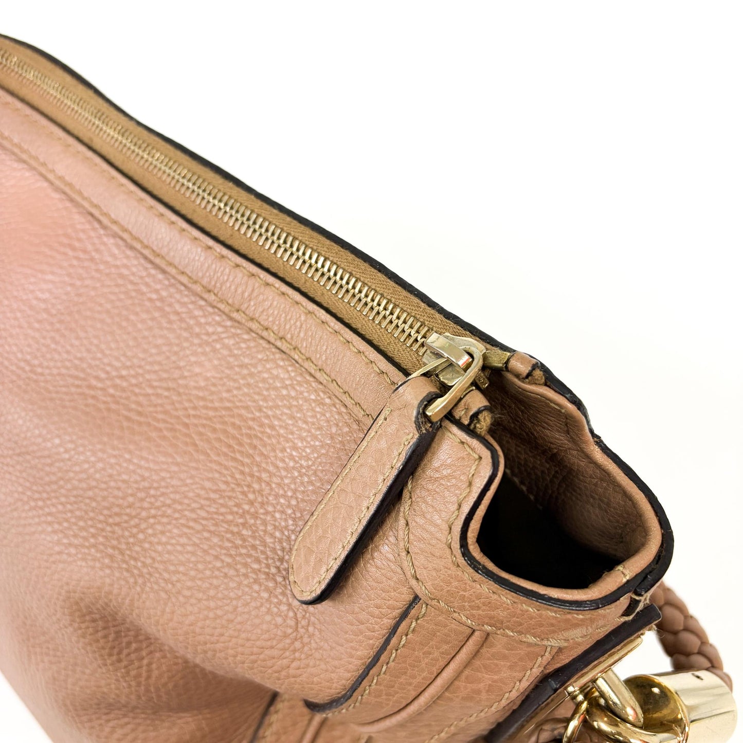 Gucci Bamboo Tassel Braided Handle Hobo Bag Beige