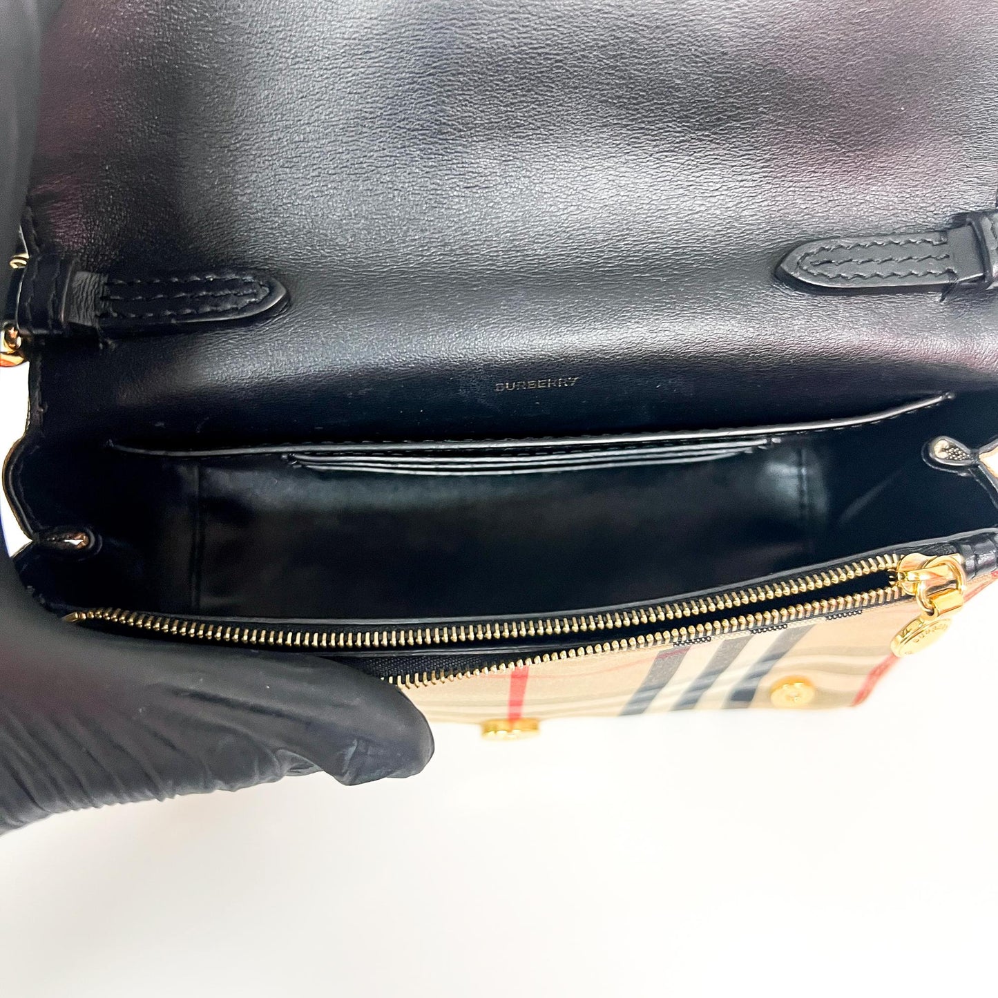 Burberry Vintage Check Note Crossbody Bag Archive Beige