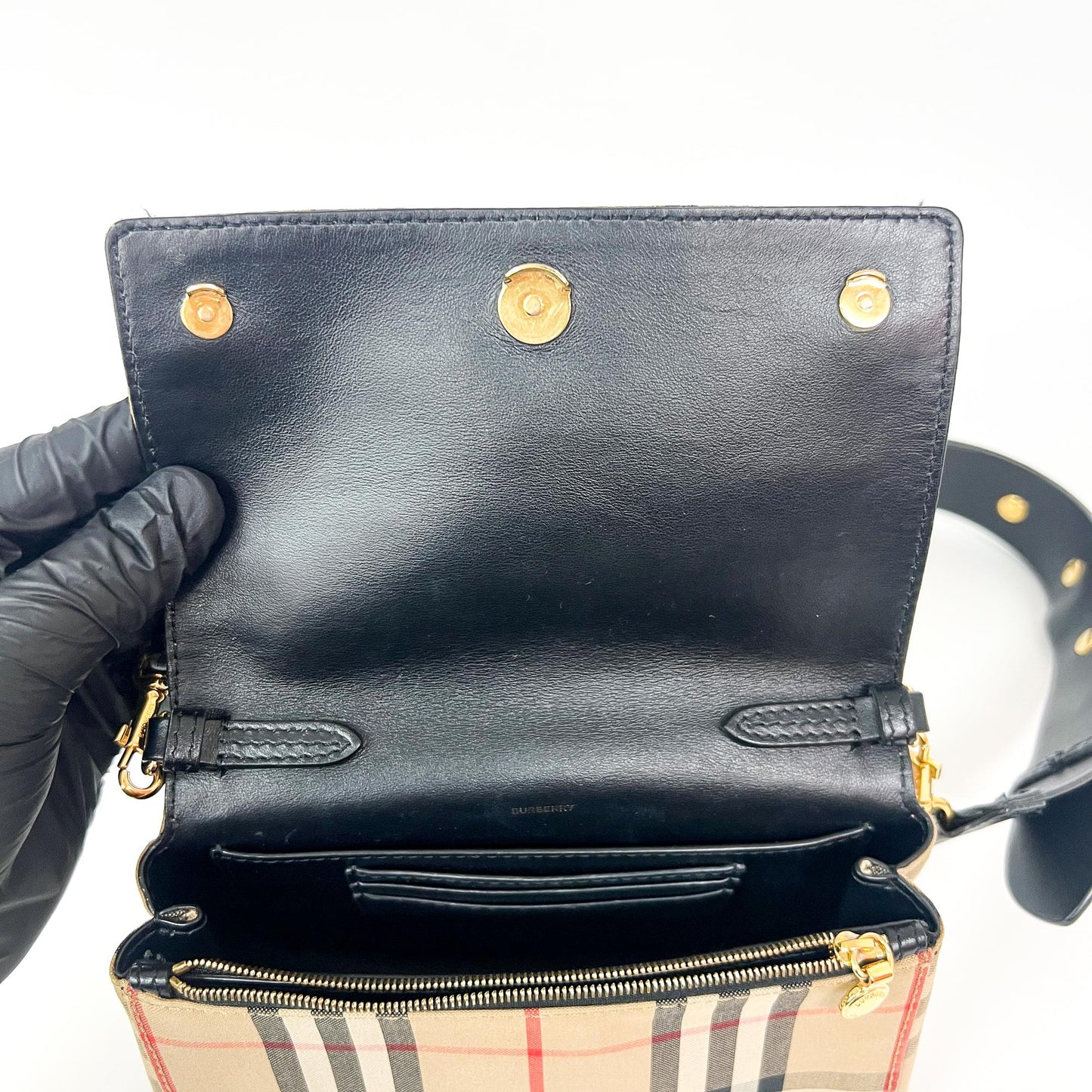 Burberry Vintage Check Note Crossbody Bag Archive Beige