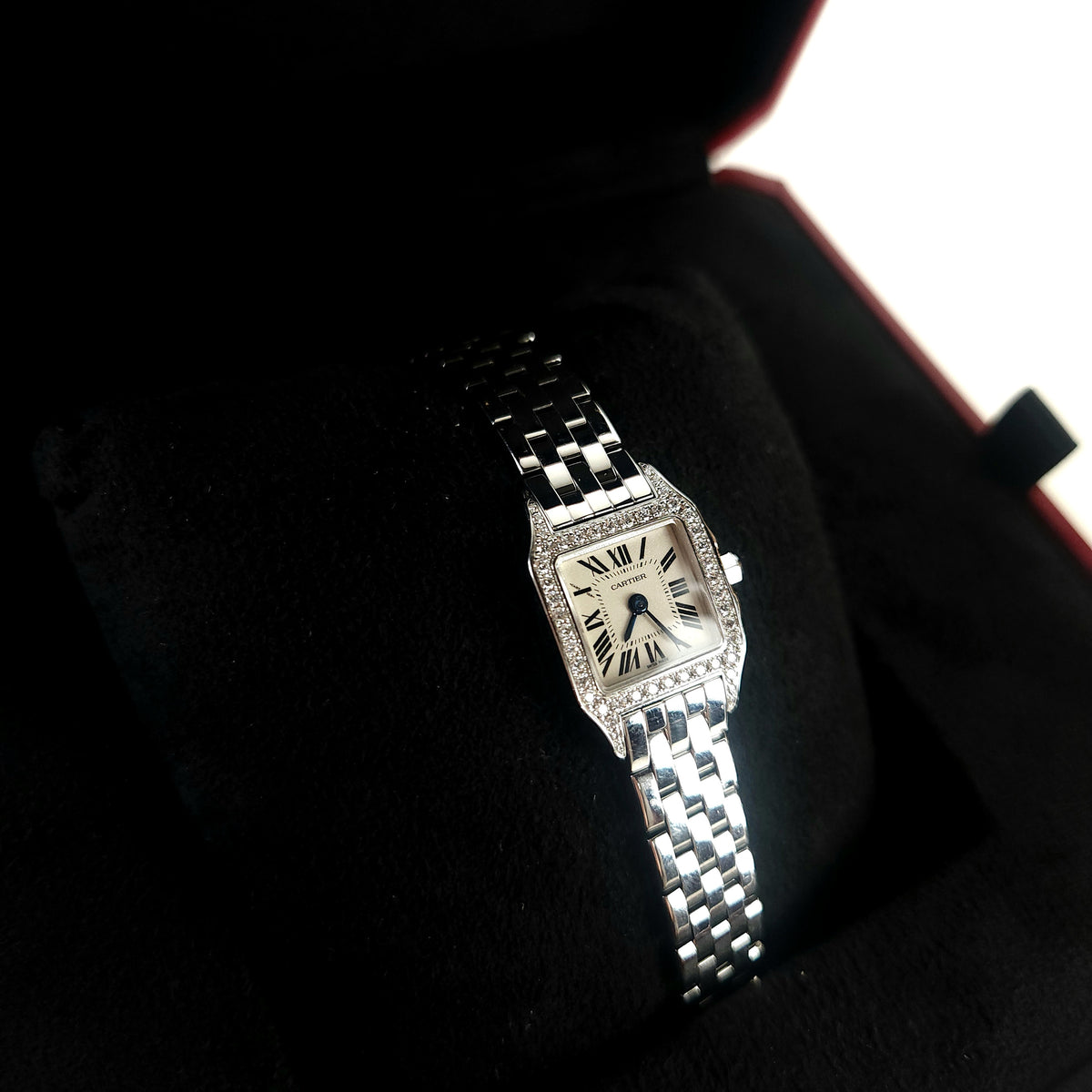 Mini Santos Demoiselle 18K Gold Diamond Watch