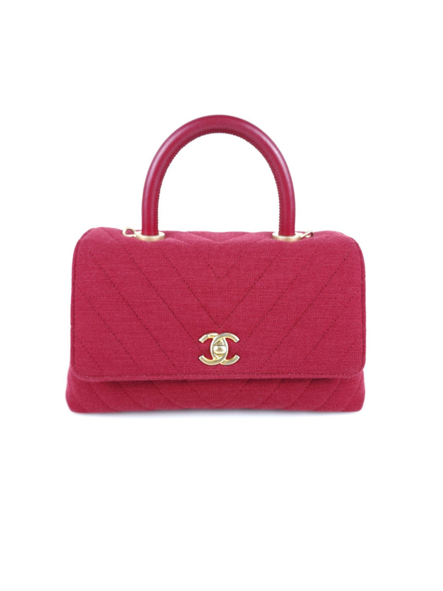 Small Coco Handle Fabric Tote Bag Shoulder Bag A92990