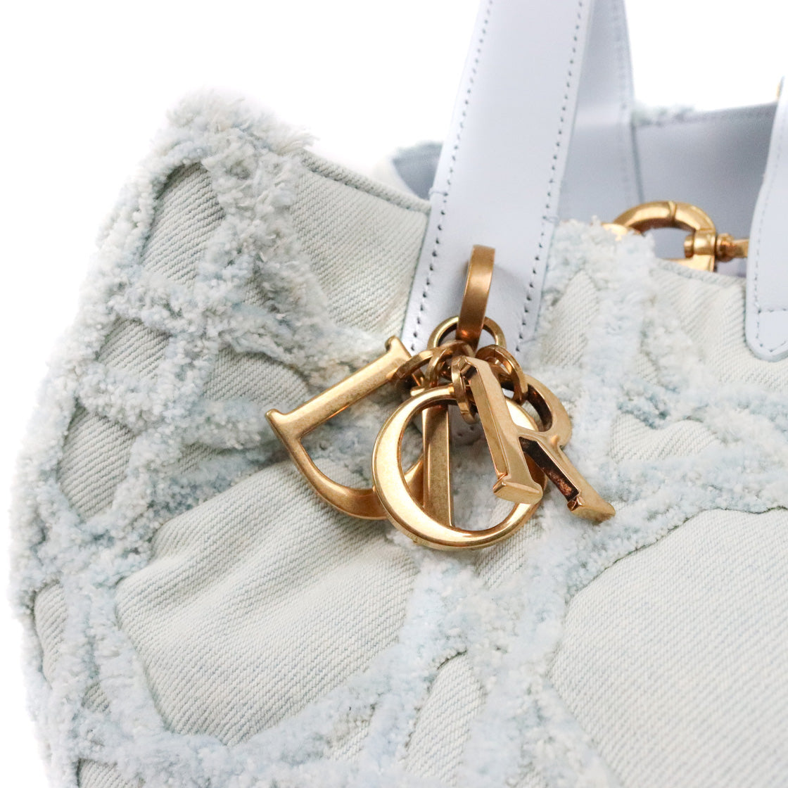 Dior Medium Toise Blue Denim Shoulder Bag
