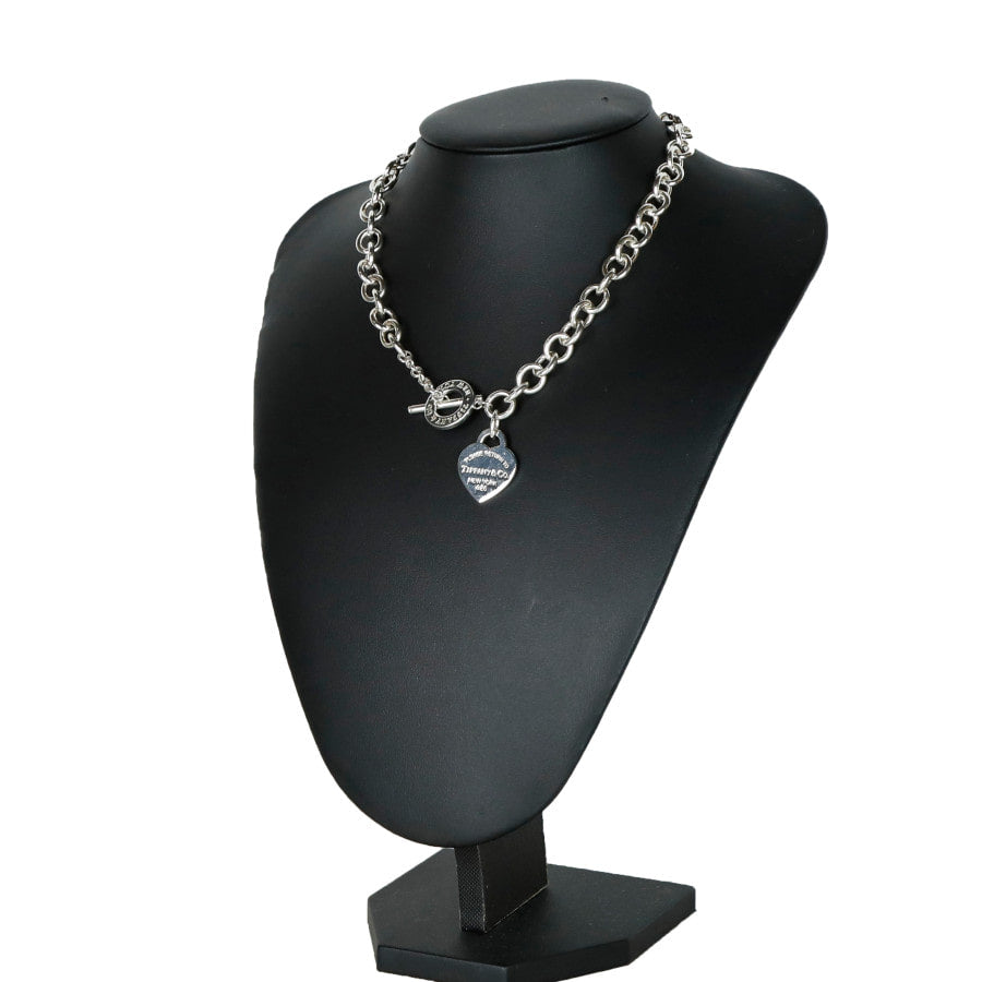 Heart Tag Toggle Silver Necklace