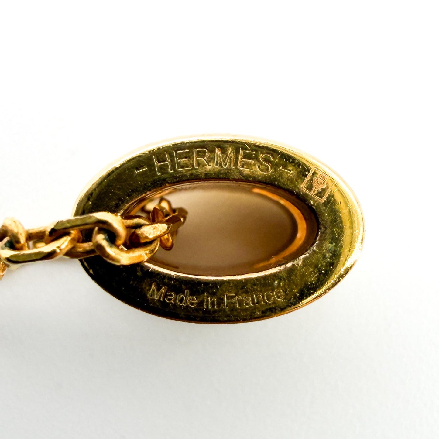 Hermès Pop H Pendant Necklace Gold White