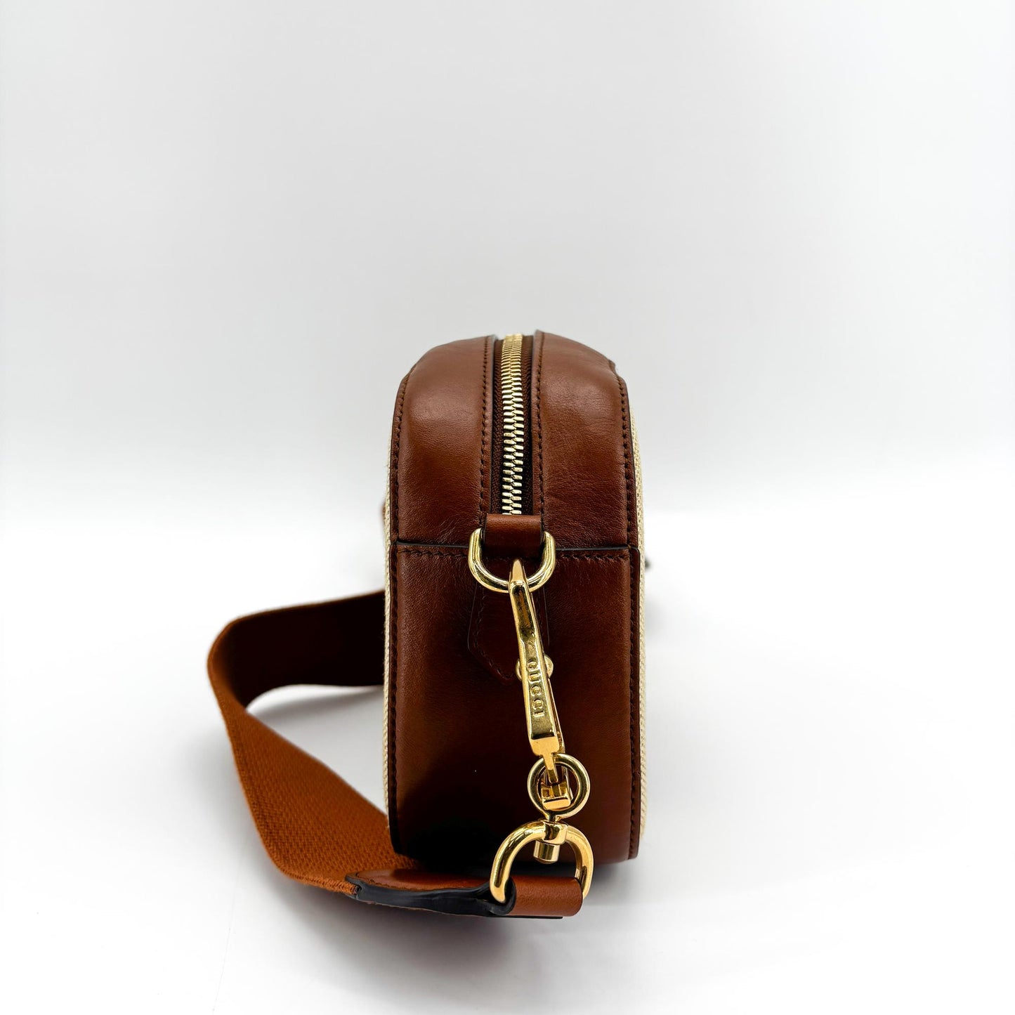 Gucci Ophidia Small Web Canvas Camera Bag Brown