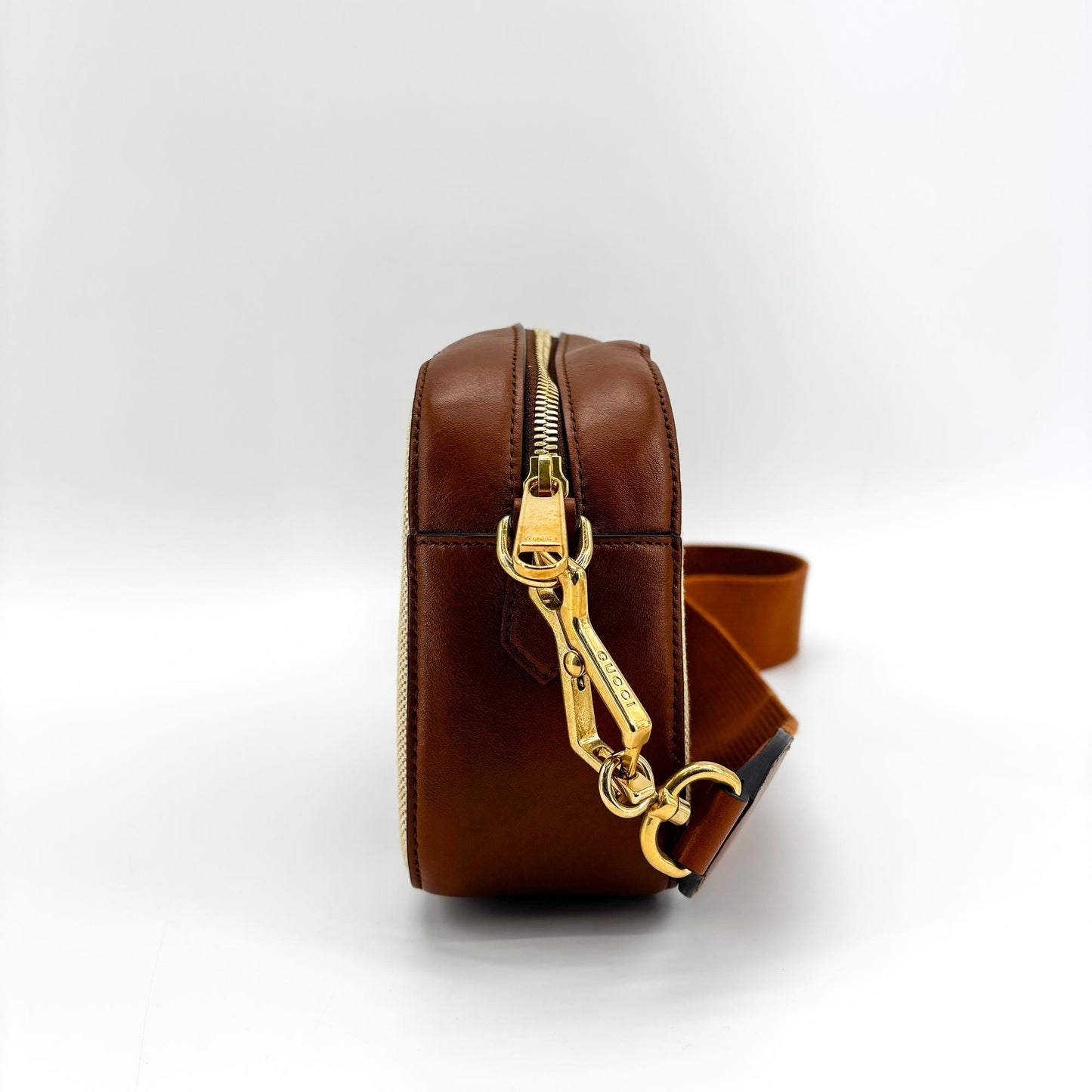 Gucci Ophidia Small Web Canvas Camera Bag Brown