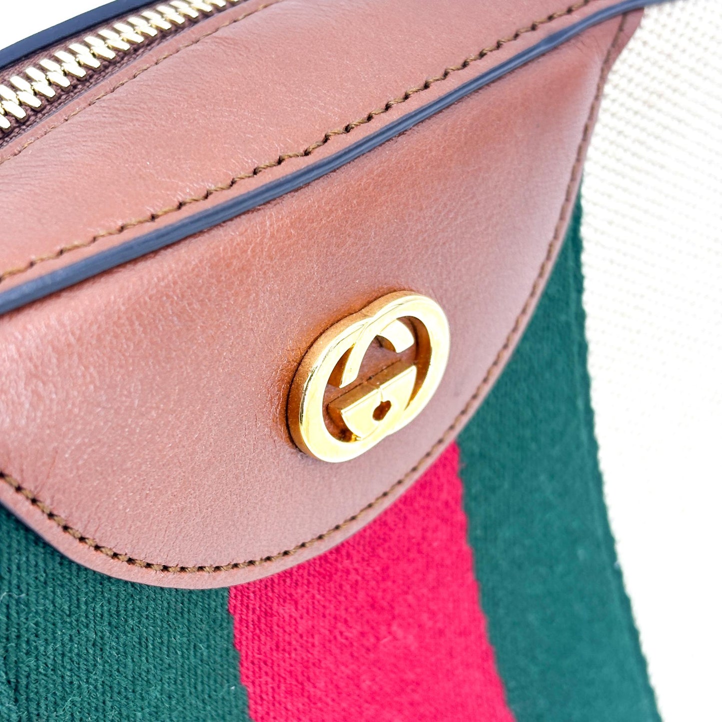 Gucci Ophidia Small Web Canvas Camera Bag Brown