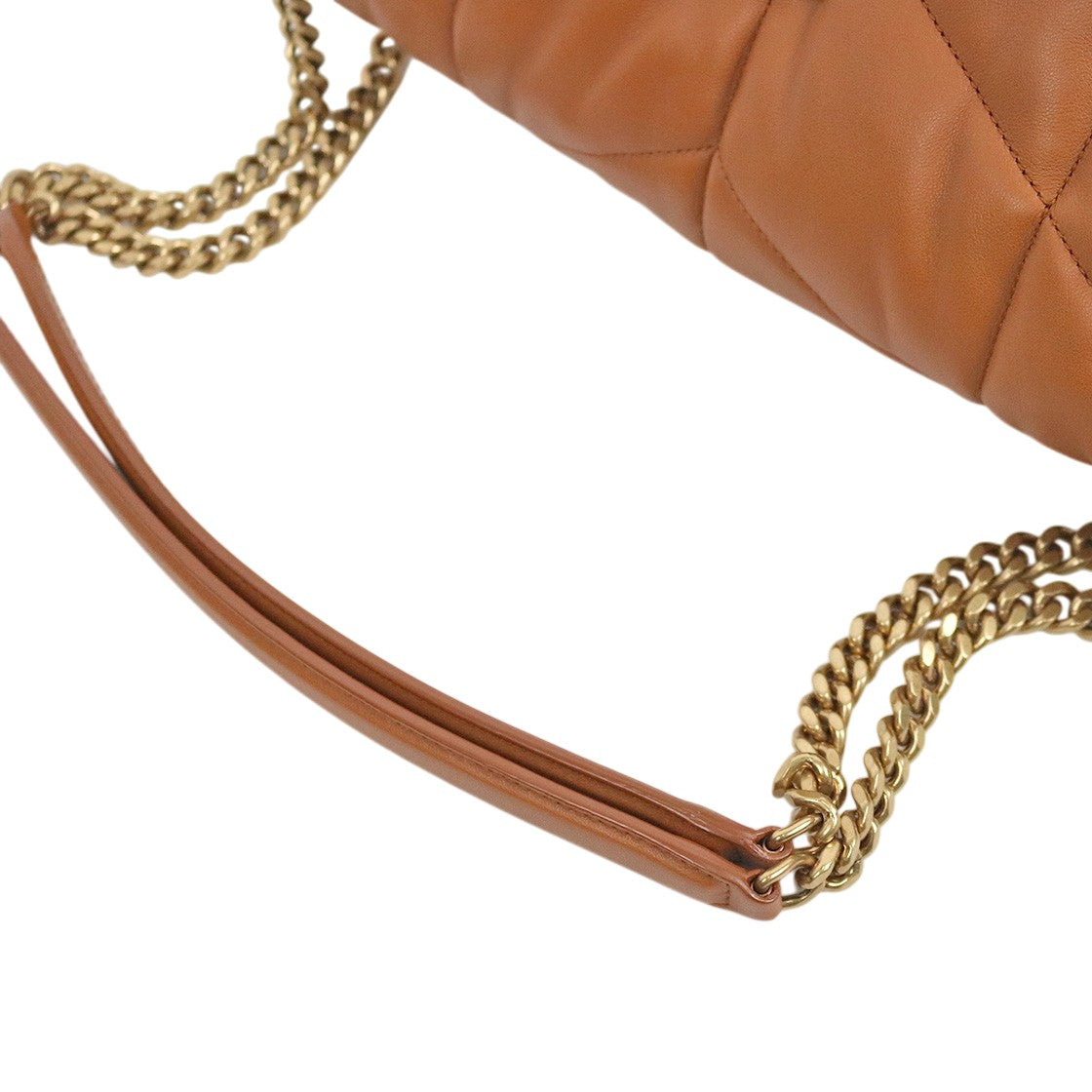 Saint Laurent Brown Leather Medium Lulu Puffer Bag