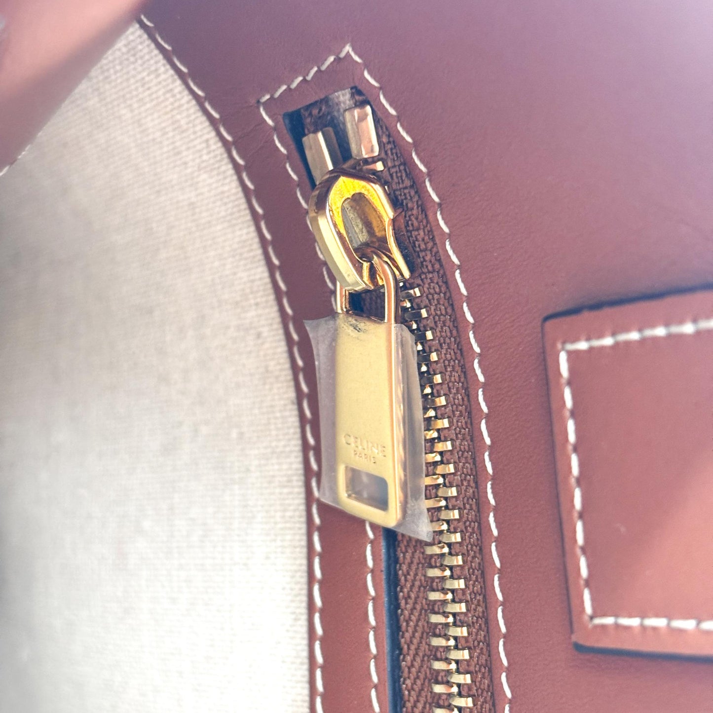 Celine Small Vertical Cabas Carriage Bag Tan