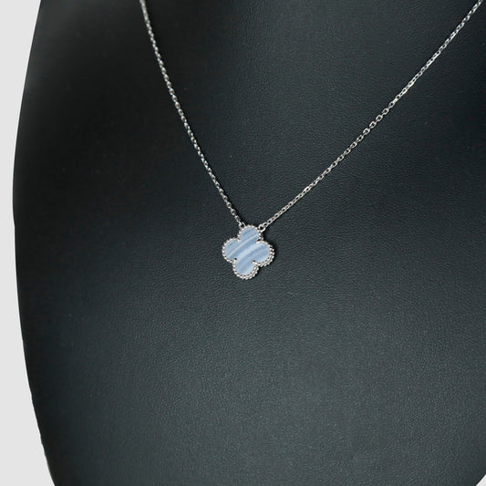 Van Cleef & Arpels Vintage Alhambra Chalcedony White Gold Necklace