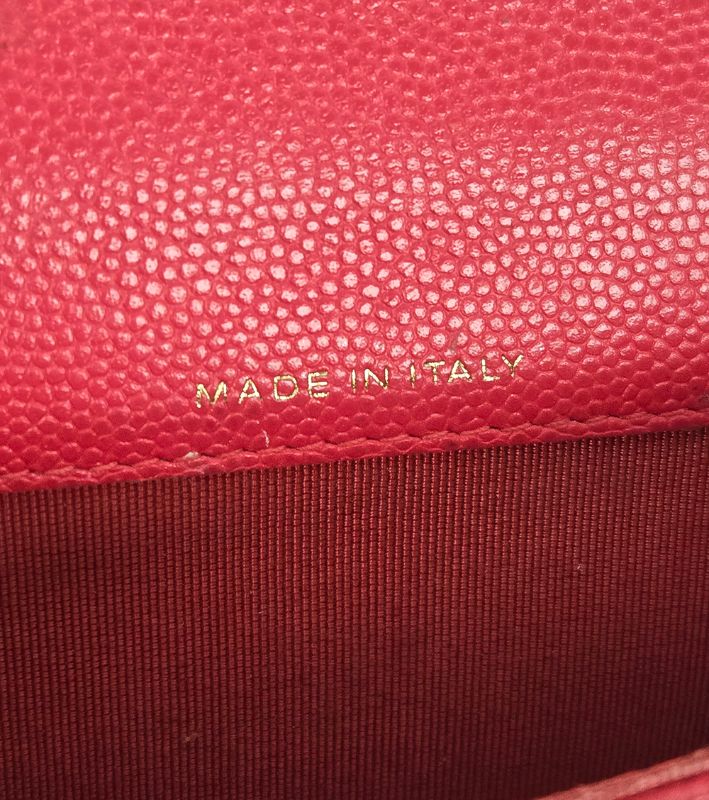 Chanel Red Caviar Skin Card Wallet