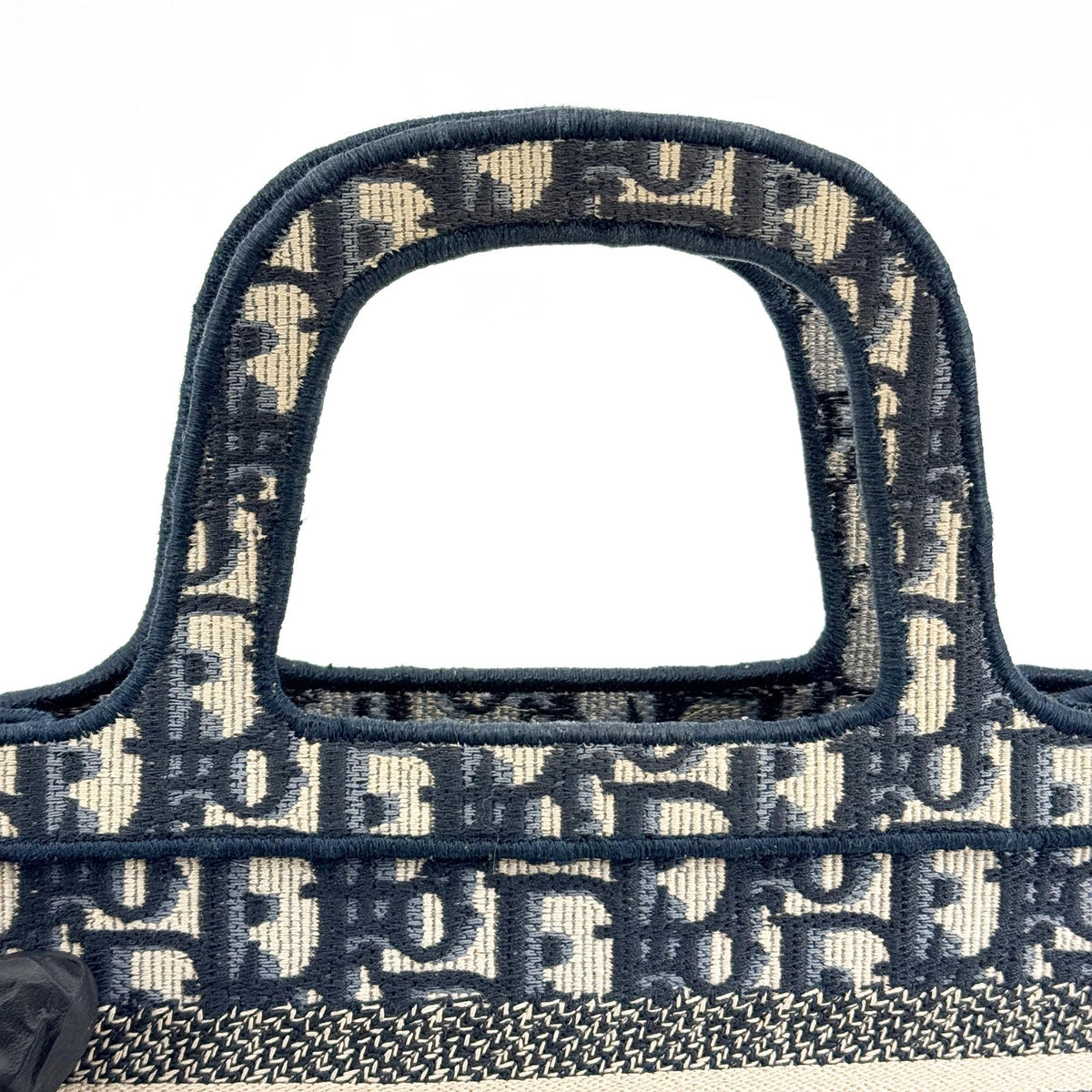 Dior Mini Book Tote Bag Oblique Embroidery Blue
