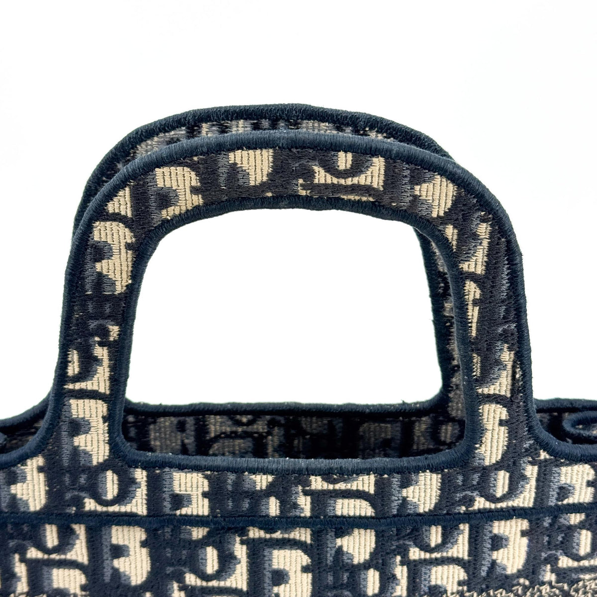 Dior Mini Book Tote Bag Oblique Embroidery Blue