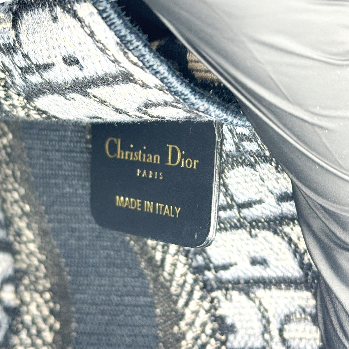 Dior Mini Book Tote Bag Oblique Embroidery Blue