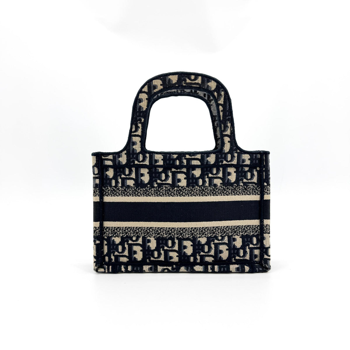 Dior Mini Book Tote Bag Oblique Embroidery Blue