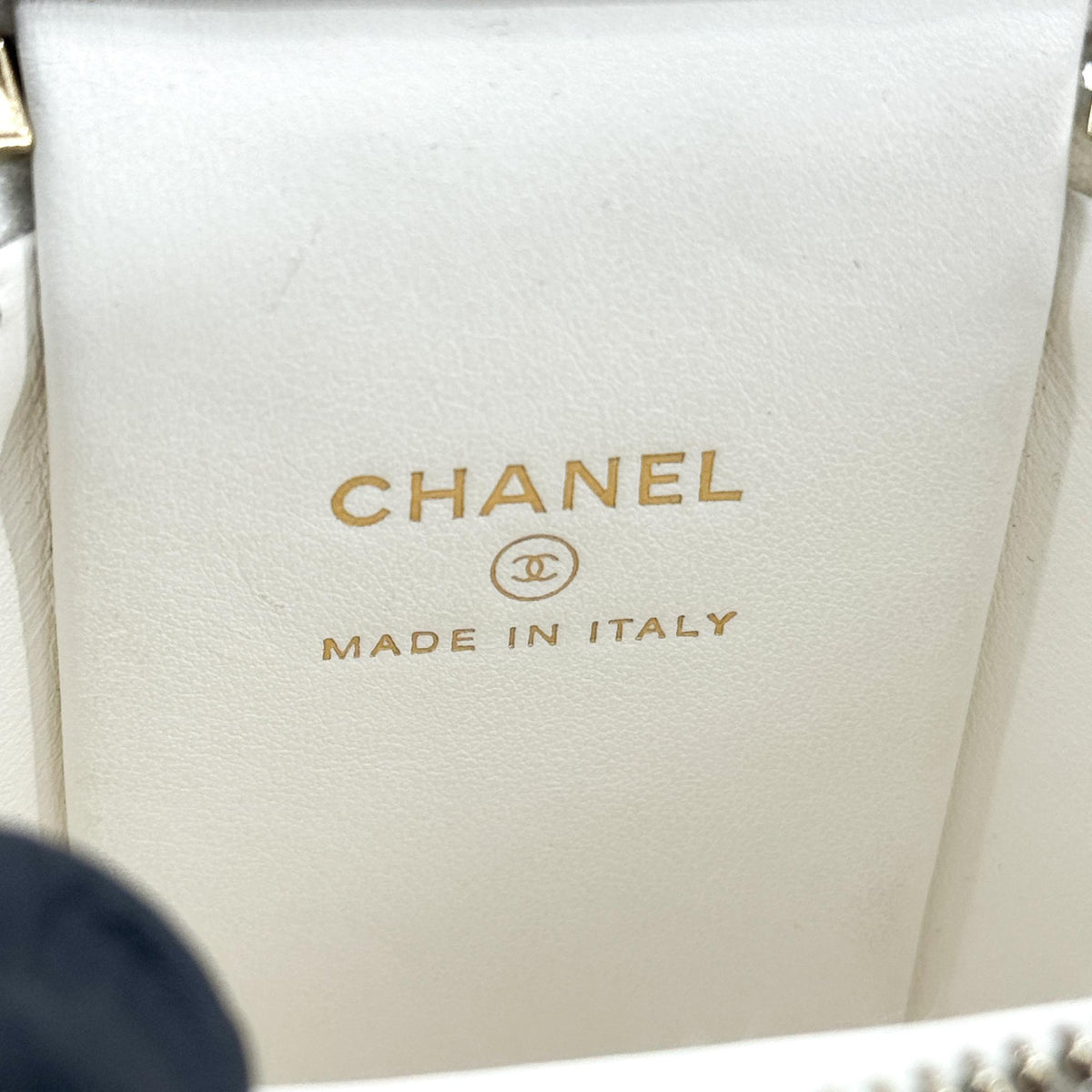 Chanel Classic Mini Chain Vanity Bag Caviar Gold Hardware White