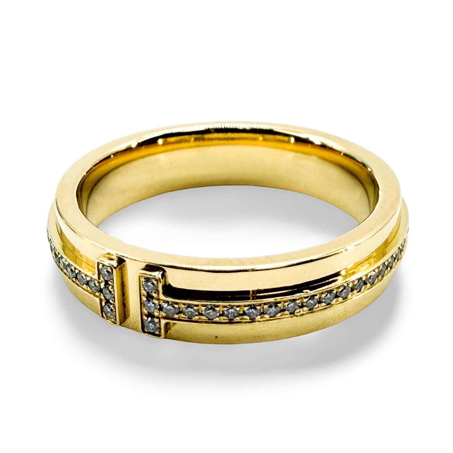 Tiffany T Two Ring 18K Yellow Gold Diamond