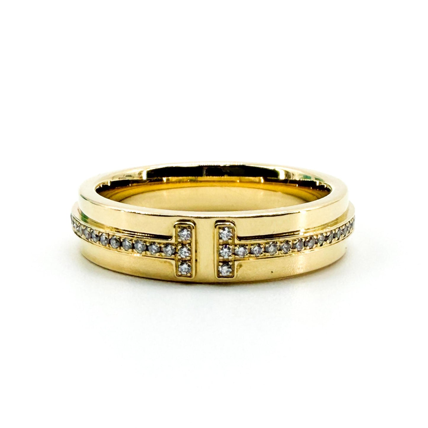 Tiffany T Two Ring 18K Yellow Gold Diamond