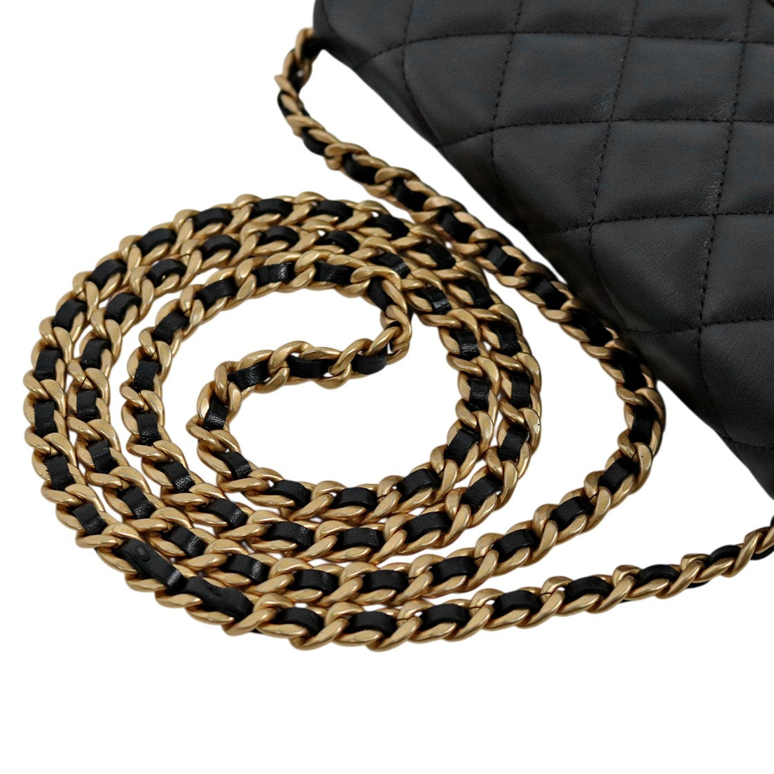 Chanel Black Leather Mini Chain Crossbody Bag