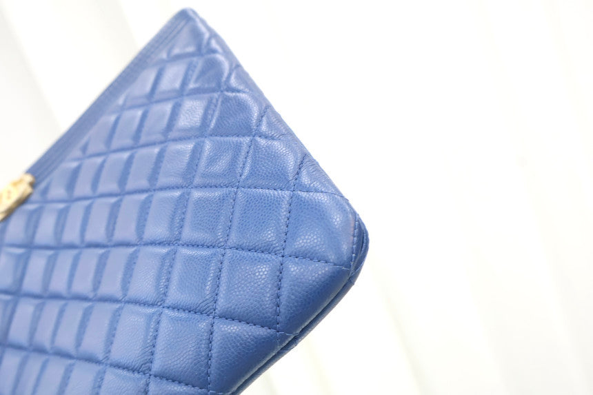Boy New Medium Navy Gold Hardware Clutch