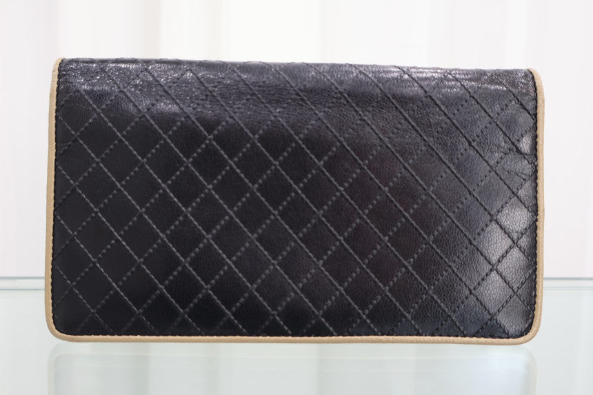 Women's long wallet black with silver logo