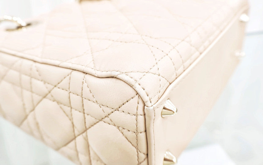 Lady Bag Small Lambskin Tote Shoulder Bag Beige m0538ocea m84p