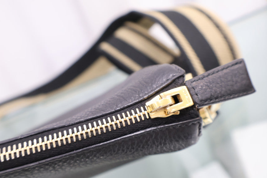Gold Logo Triangle Leather Shoulder Bag 1BH194