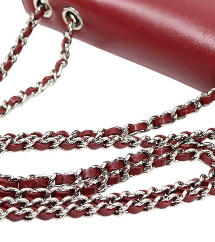 Chanel Burgundy Leather Chain Flap Shoulder Bag
