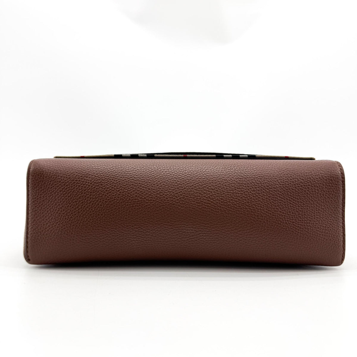 Burberry Vintage Check Leather Notebook Crossbody Bag Brown